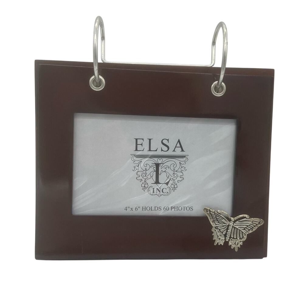 Vintage Elsa L  Photo Flip Stand  with Filigree Butterfly